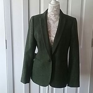 J.Crew green tweed wool blazer.